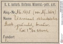 Etiketten zu Diamant (NHMW-MIN-Ab3675)